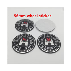 4pcs 56mm 60mm 65mm 68mm wolfsburg edition Car Wheel Center Cover Hub - 56mm new black 2