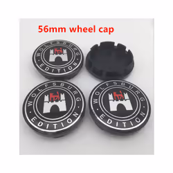 4pcs 56mm 60mm 65mm 68mm wolfsburg edition Car Wheel Center Cover Hub - 56mm new black