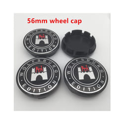 4pcs 56mm 60mm 65mm 68mm wolfsburg edition Car Wheel Center Cover Hub - 56mm new black