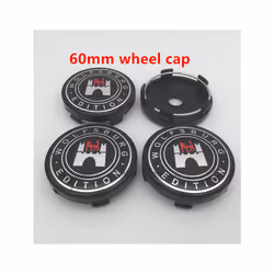 4pcs 56mm 60mm 65mm 68mm wolfsburg edition Car Wheel Center Cover Hub - 60mm new black 2