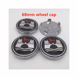 4pcs 56mm 60mm 65mm 68mm wolfsburg edition Car Wheel Center Cover Hub - 68mm black cap