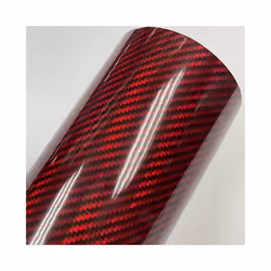 Holographic rainbow red Carbon Fiber Vinyl Wrap Film Bubble Free Air Release - 20CM  X  152CM, red