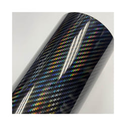 Holographic rainbow red Carbon Fiber Vinyl Wrap Film Bubble Free Air Release - 50CM  X  152CM, black