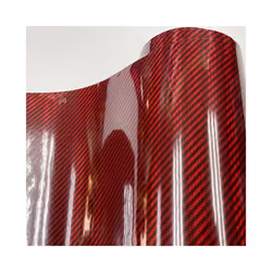Holographic rainbow red Carbon Fiber Vinyl Wrap Film Bubble Free Air Release - 50CM  X  152CM, black