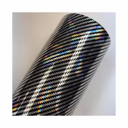 Holographic rainbow red Carbon Fiber Vinyl Wrap Film Bubble Free Air Release - 50CM  X  200CM, silver