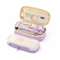 Kawaii Pencil Cases Large Capacity Pencil Bag Pouch Holder Box for Girls - Purple