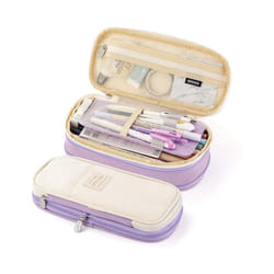 Kawaii Pencil Cases Large Capacity Pencil Bag Pouch Holder Box for Girls - Purple