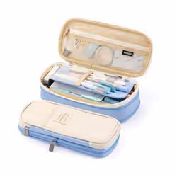 Kawaii Pencil Cases Large Capacity Pencil Bag Pouch Holder Box for Girls - Sky Blue