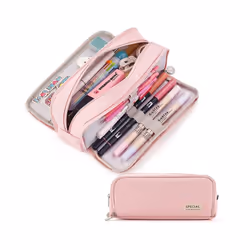 Kawaii Pencil Cases Large Capacity Pencil Bag Pouch Holder Box for Girls - Pink Type B