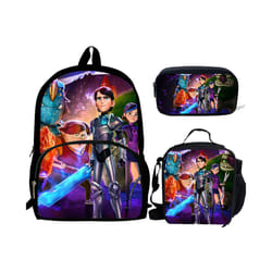3pcs/set School Backpack For Teen Girls&boys School Backpack Cartoon Trollhunters - c3pcs