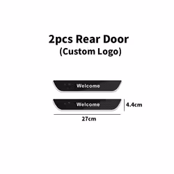 Carbon fiber Car Door Sill Light Threshold Lamp Customized Logo Power - For N-ISSAN, 2pcs Rear door
