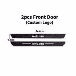 Carbon fiber Car Door Sill Light Threshold Lamp Customized Logo Power - For N-ISSAN, 2pcs Front door