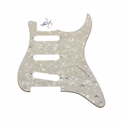 11 Hole ST SSS Guitar Pickguard for Fender Strat 62 Single Coil Pickups - Aged Pearl