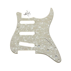 11 Hole ST SSS Guitar Pickguard for Fender Strat 62 Single Coil Pickups - Aged Pearl