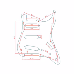 11 Hole ST SSS Guitar Pickguard for Fender Strat 62 Single Coil Pickups - Aged Pearl