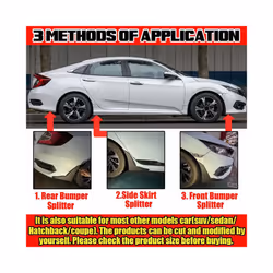 2PCS Universal Car Side Fender Vent Air Wing Cover Trim Bumper Lip Side