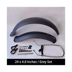 Bike Fenders 24/26/20 x4.0 Fat Tire Mud Guards Fender Set Mudguards For - Grey 24x4.0