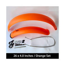 Bike Fenders 24/26/20 x4.0 Fat Tire Mud Guards Fender Set Mudguards For - Orange 26x4.0