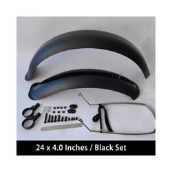 Bike Fenders 24/26/20 x4.0 Fat Tire Mud Guards Fender Set Mudguards For - Black 24x4.0