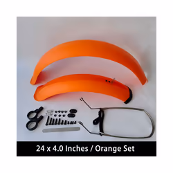 Bike Fenders 24/26/20 x4.0 Fat Tire Mud Guards Fender Set Mudguards For - Orange 24x4.0