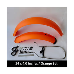 Bike Fenders 24/26/20 x4.0 Fat Tire Mud Guards Fender Set Mudguards For - Orange 24x4.0