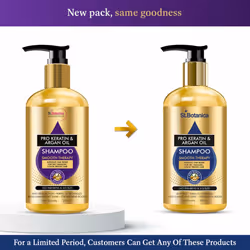 StBotanica Pro Keratin & Argan Oil Smooth Therapy Shampoo - Intense Hair Repair For Dry  Damaged & Color Treated Hair  No Parabens  Silicons or Sls/Su