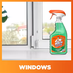 6 x Mr Muscle Platinum Window & Glass Cleaner Spray, 750ml