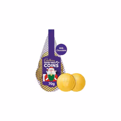 Cadbury Dairy Milk Chocolate Xmas Coins Bag 70g - Pack Of 2