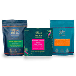 The Good Life Company Monsoon Lifestyle Experiential Teas (Kadak Masala 100 Gram + Bombay Cutting Chai 100 Gr + Kashmiri Kahwa Tea 16 Tea Bag