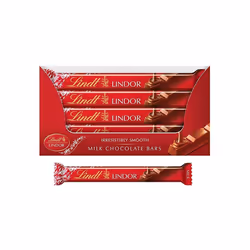 Lindt LINDOR Milk Chocolate Bars 38 g (Pack Of 24)