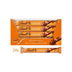 Lindt LINDOR Orange Milk Chocolate Bar 24 Full Box