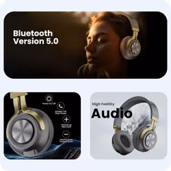 HAMMER Bash 2.0 Over The Ear Wireless Bluetooth Headphones with Mic, Deep Bass, Foldable Headphones, Upto 8 Hours Playtime, Bluetooth 5.0 (Grey)