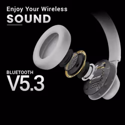 HAMMER Bash Max Over The Ear Wireless Bluetooth Headphones with Mic, Touch Control, Deep Bass, Upto 18 Hours Playtime, Bluetooth 5.3, Workout/T - Grey