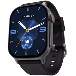 HAMMER Arctic 2.04" Super AMOLED Smart Watch, Metallic Build, BT Calling, Rotating Crown, Split Screen, Health Tracking, Smar ...