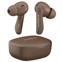 HAMMER Solitude Bluetooth in Ear Earbuds with Upto 22H Playtime, Fast Charging Type-C, Water Resistant, Bluetooth v5.3, Touch Controls (Mocha Brown)