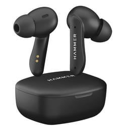 HAMMER Solitude Bluetooth Earbuds with Upto 22H Playtime, Fast Charging Type C, Water Resistant, Bluetooth V5.3, Touch Controls Truffle Black in Ear