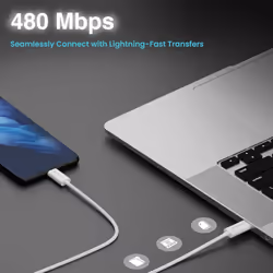 HAMMER 1.5 Meter Type C to Type C 5A 100W PD Fast Charging Cable, Data Transfer, Anti-Breakage Wire, Compatible with all C-Type Enabled Devices White