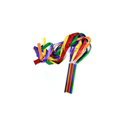 Multicolor Sparkling Gymnastic Ribbon Wands [6 pack] with 9 inch stick and 1 meter ribbon for Gym, Training, Circus, Dance, Baton Twirling, Dancing