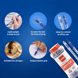 Cello Gripper Ball Pen Set - Pack of 25 (Blue)