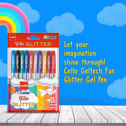 Cello Fun Glitter Gel Pen - 10 Sparkler Color Pens