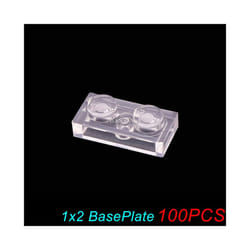 MARUMINE Blocks Brick Transparent Parts 1x1 1x2 2x2 Tile Base Plate 3070 3069 3023 3024 MOC Classic Building Accessories Toys - 3023 Clean White