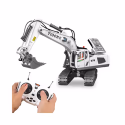 RC Alloy Excavator Bulldozer Remote Control Dump Truck Electric Engineering 2.4G High Tech Vehicle Model Car Toys For Boys Gifts - Yellow Bulldozer
