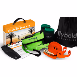 flybold Slackline Kit with Training Line - 57 ft Kids Backyard Slack L