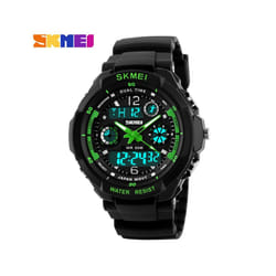 Kids Shockproof Waterproof Digital Watch Outdoor Boy Sport - Green L Adult