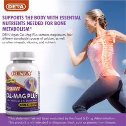 DEVA Vegan Cal MAG Plus Supplement with Calcium, Magnesium, Zinc, Boron, Vitamin C, D & K, Daily Nutritional Supplement to Maintain Strong Bones, 90 T