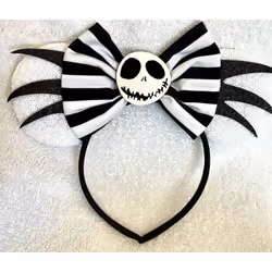 Minnie Mouse Black white sequence glitter nightmare Jack headband
