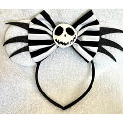 Minnie Mouse Black white sequence glitter nightmare Jack headband