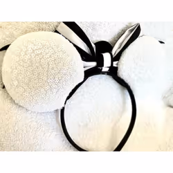 Minnie Mouse Black white sequence glitter nightmare Jack headband