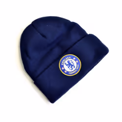 Chelsea FC Knitted Crest Turn Up Hat - One Size, Navy Blue