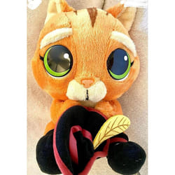 Shrek Puss in boots soft plush baby face puss holding hat 8  New